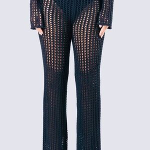 SOLD Black Crochet Knit Women's Pants
